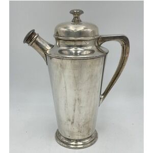 Antique Reed & Barton Silverplate 44 Oz. Cocktail Shaker w/ Cork Lid & Stopper
